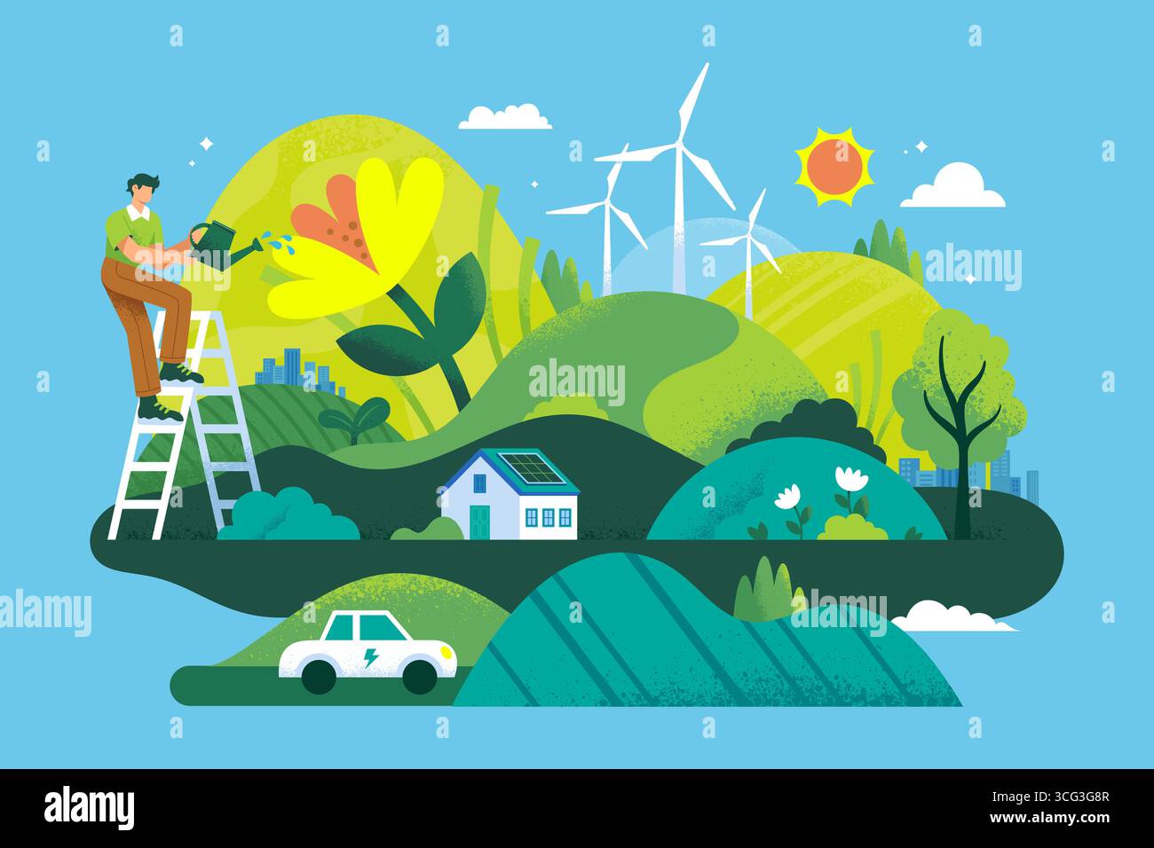 Sustainable lifestyle vector vectors hi-res stock photography and ...