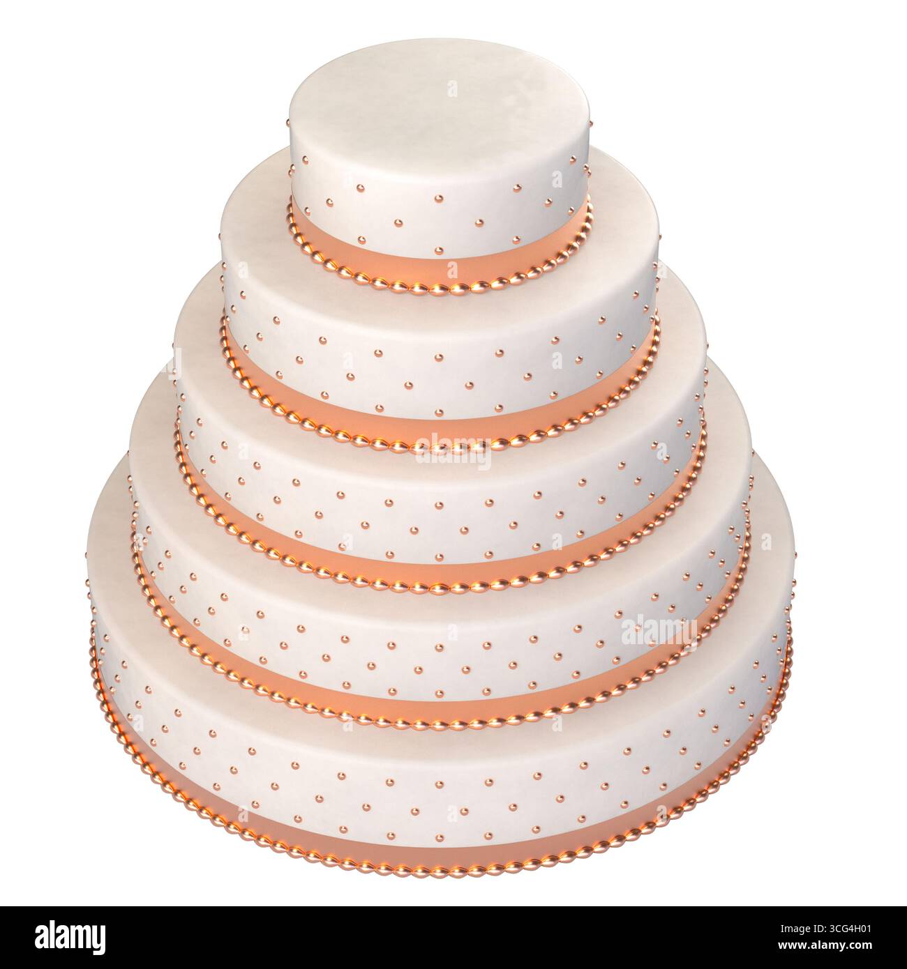 3d wedding cake decorated transparent background Stock Photo