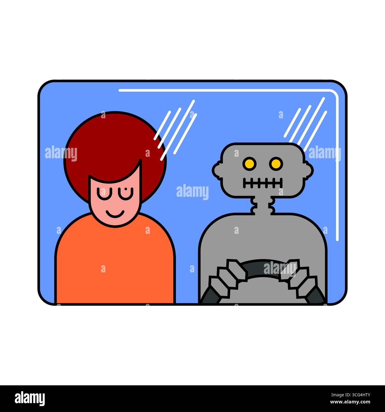 Engine robot man Stock Vector Images