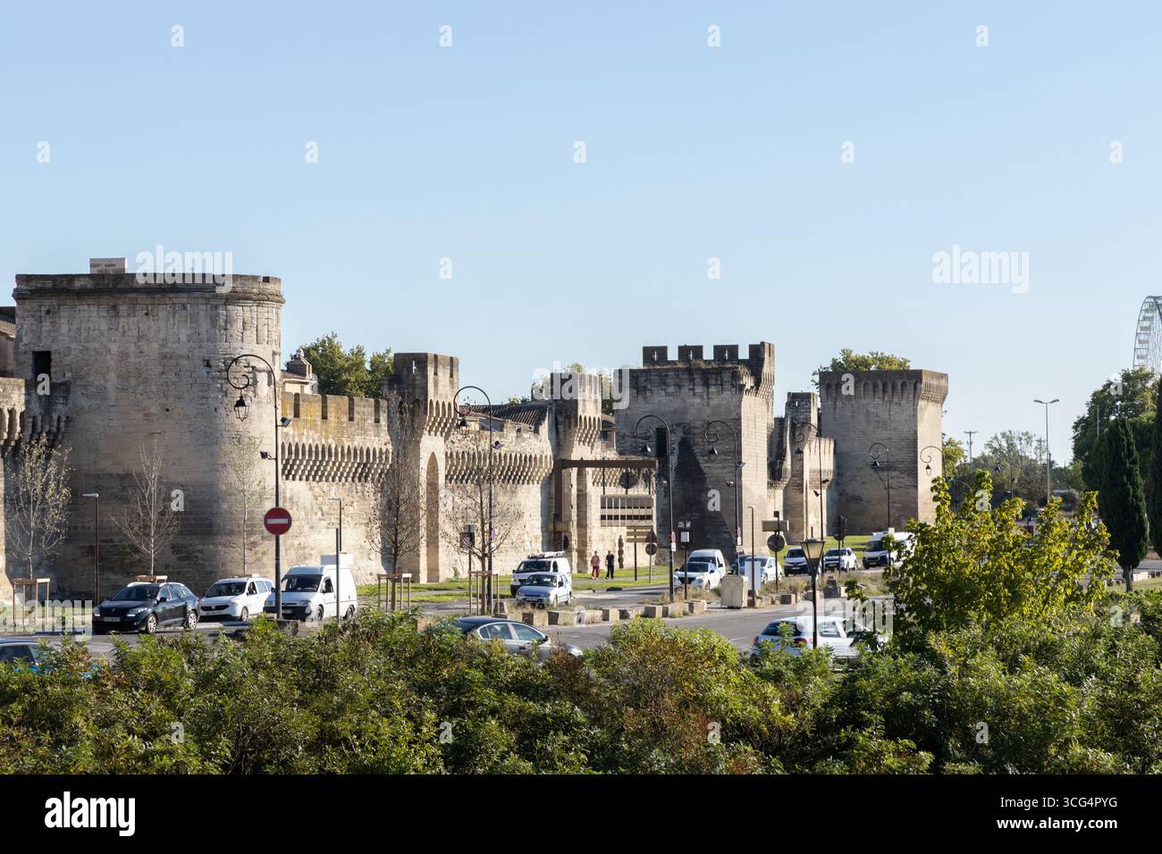 The ramparts and city fortifications of Avignon, Provence, France Stock ...