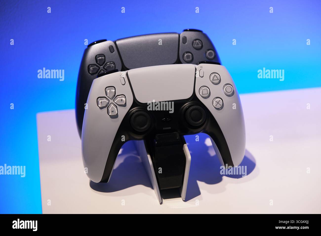 Shanghai,China-July 5th 2025: SONY PS5 dualsense game controllers close up Stock Photo
