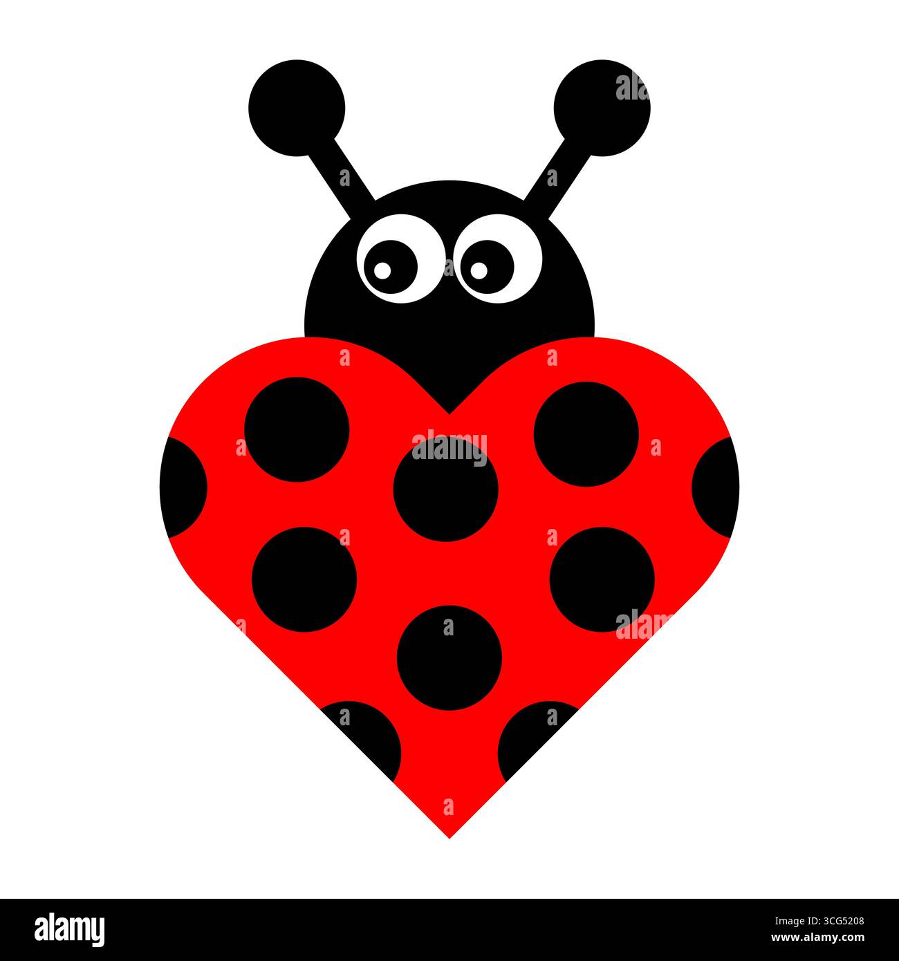 Cute Ladybug Heart Illustration. The adorable insect features a bright ...