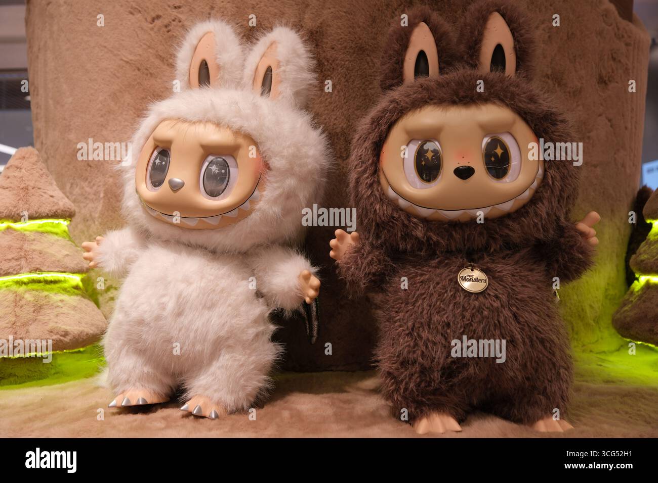 Shanghai,China-August 16th 2025: Pop Mart Labubu dolls in store