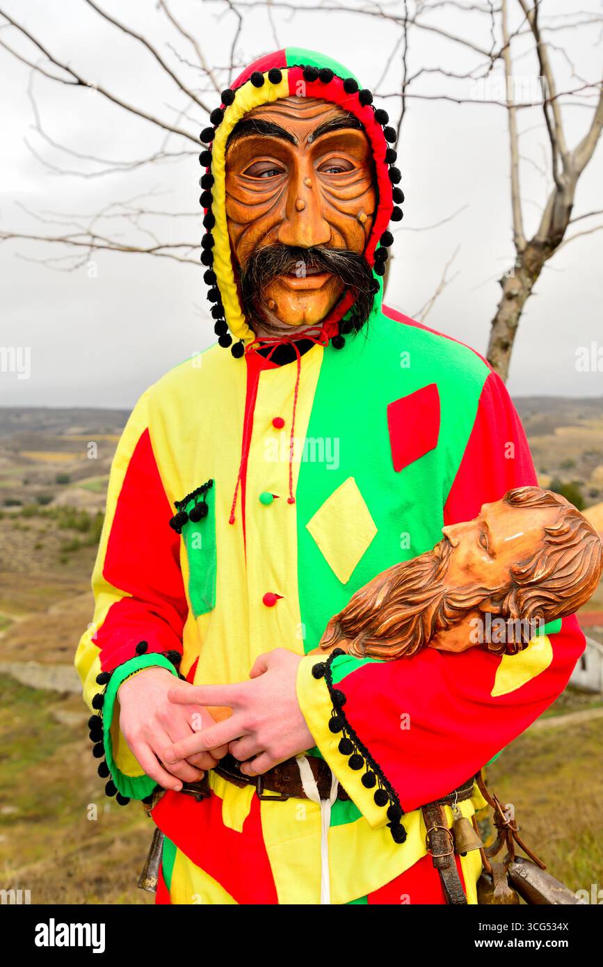 Botarga of San Pedro. Traditional mask of Fuencemillan, Guadalajara ...