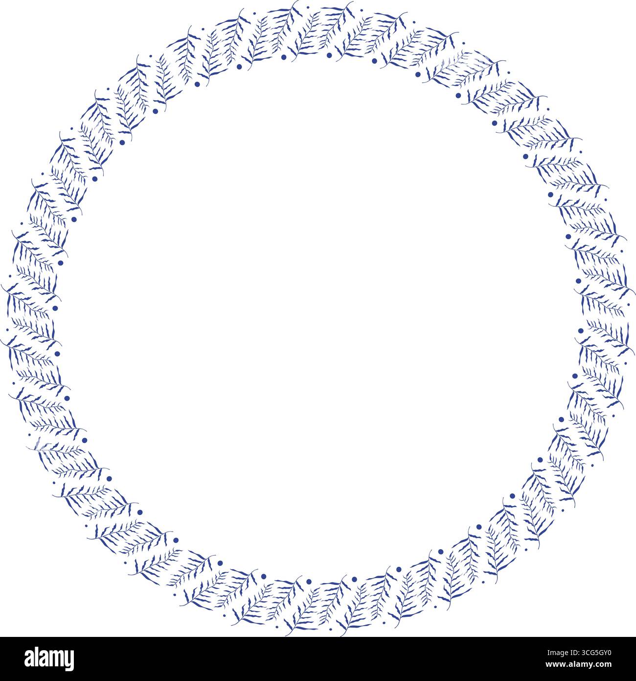 Spring frame template. Leaf elements decoration. Easter border with empty space for your text Stock Vector