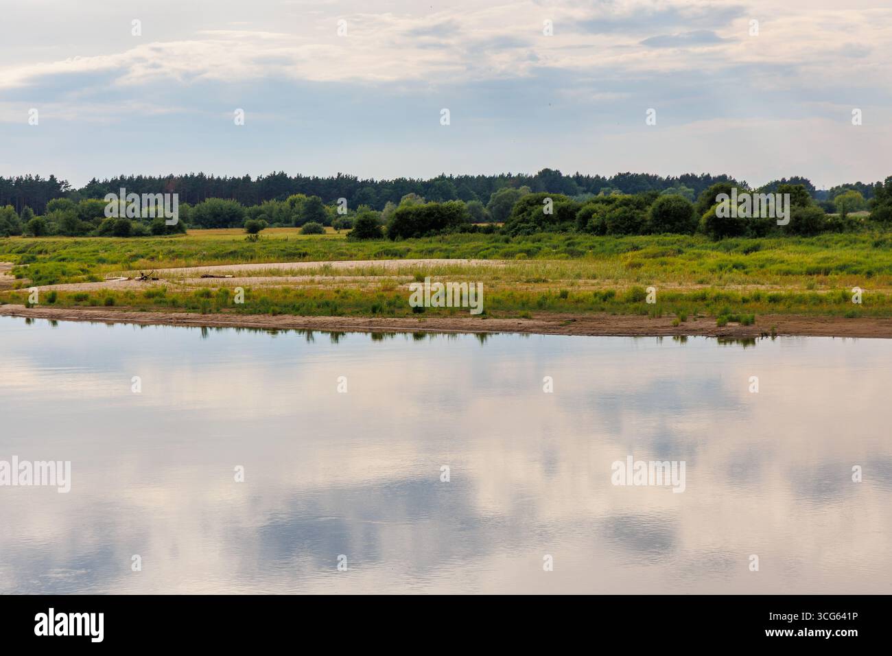 Bug River in Poland near Szumin village in Gmina Lochow, Masovian Voivodeship of Poland Stock Photo