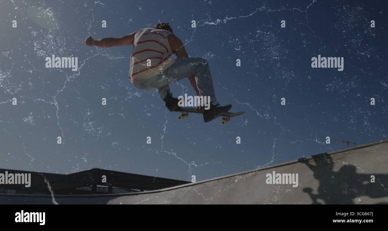Silhouette skateboarder performing trick hi-res stock photography and ...