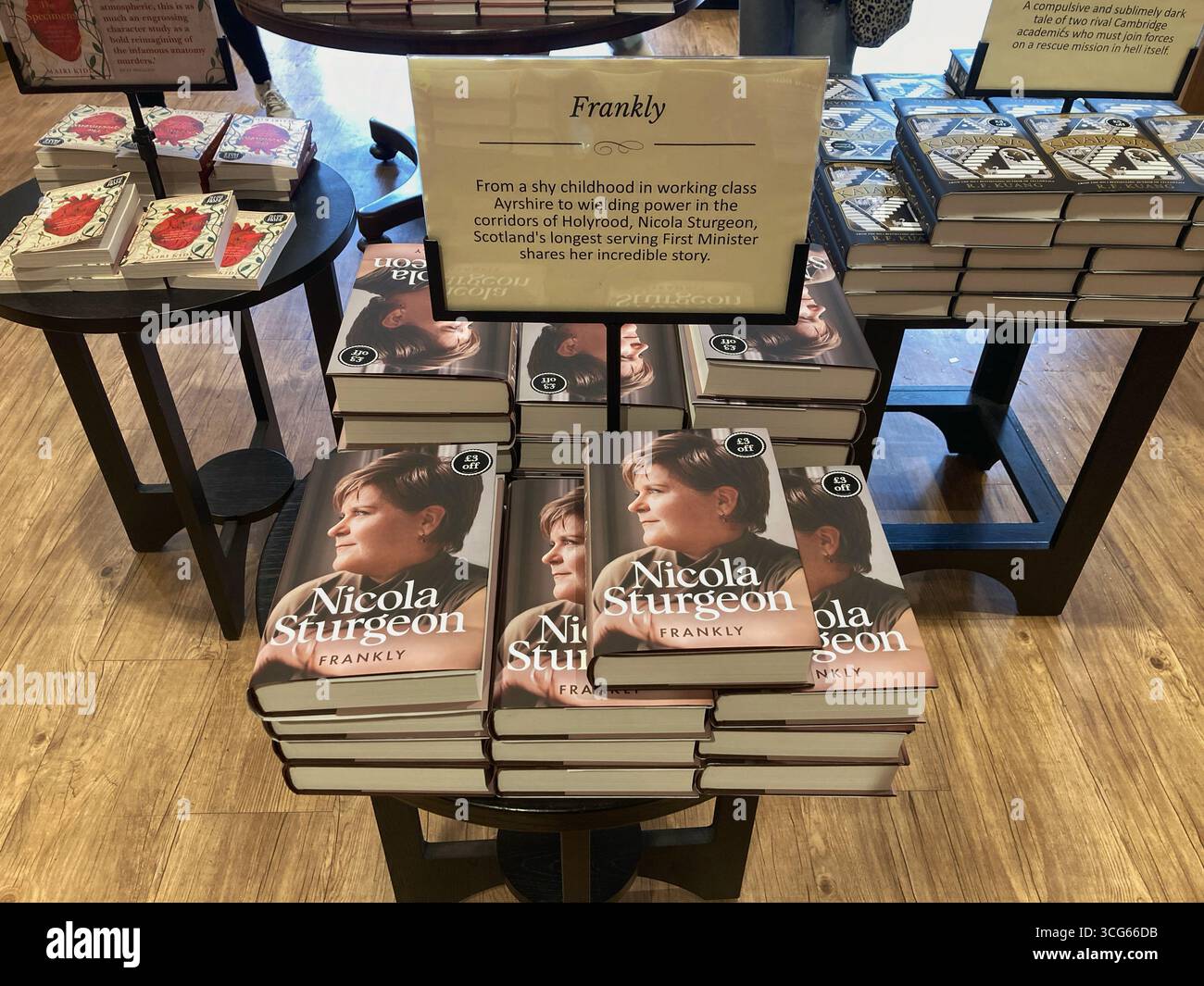 Former Scottish First Minister Nicola Sturgeon memoir Frankly, for sale at the local book store. - Smartphone Captured Stock Image