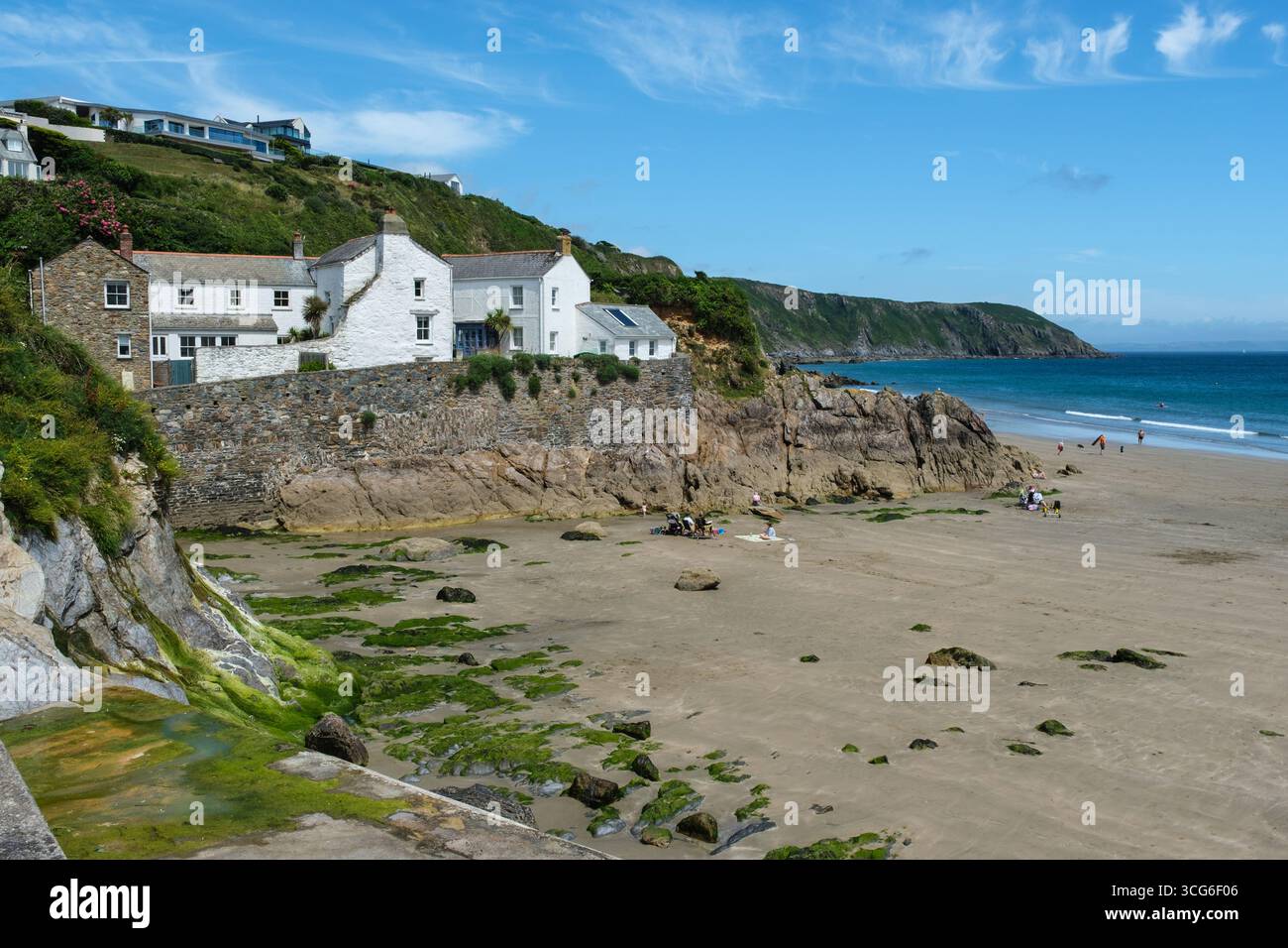 Gorran Haven, Cornwall, England, U.K. Beach View. Stock Photo