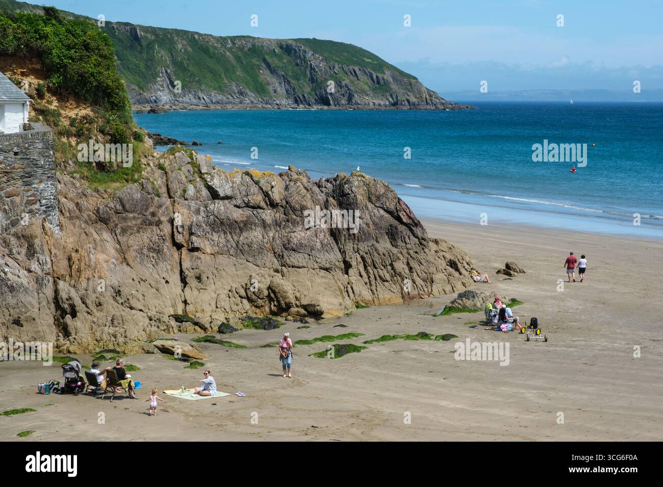 Gorran Haven, Cornwall, England, U.K. Beach Scene. Stock Photo
