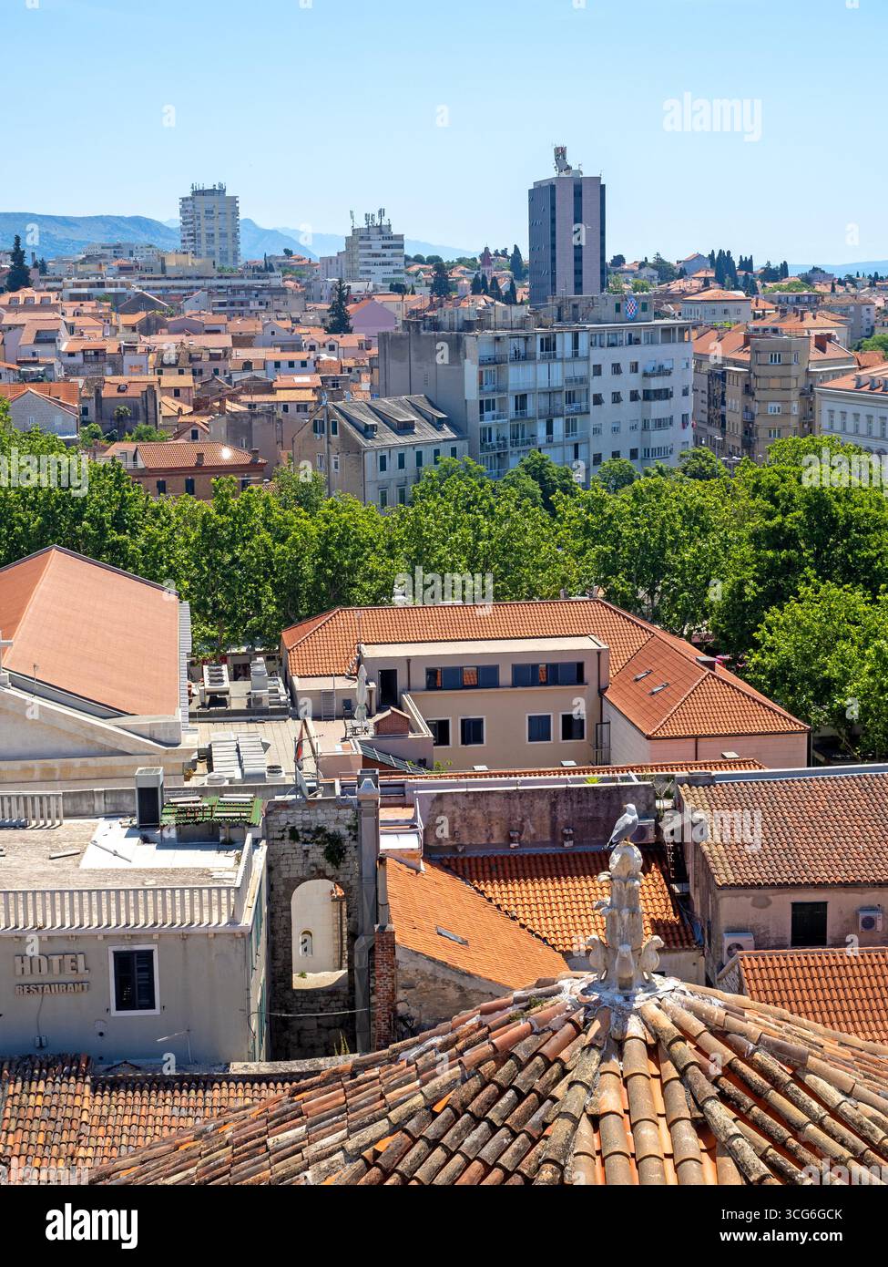 View across the rooftops of Split Stock Photo