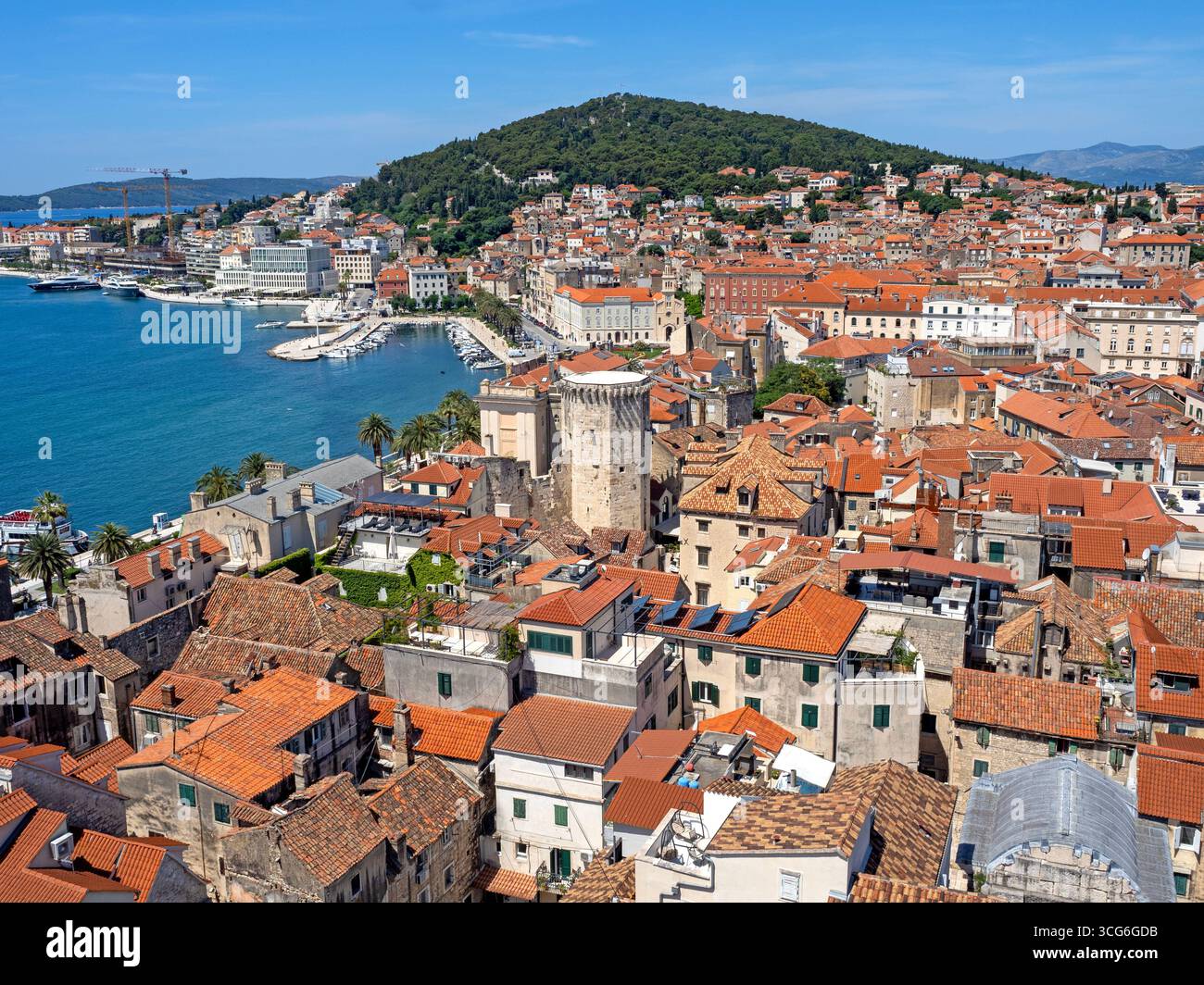 View across the rooftops of Split Stock Photo