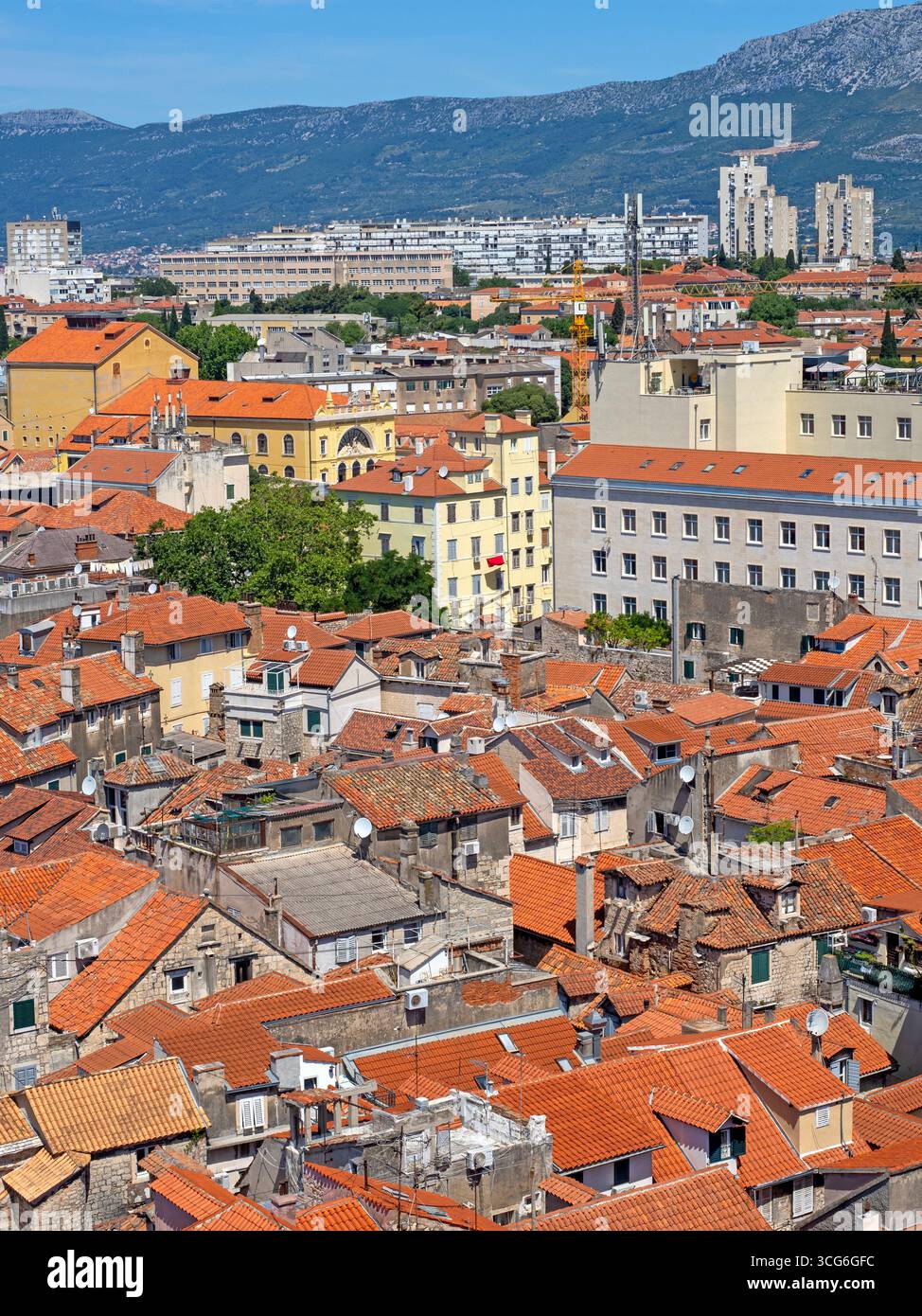 View across the rooftops of Split Stock Photo