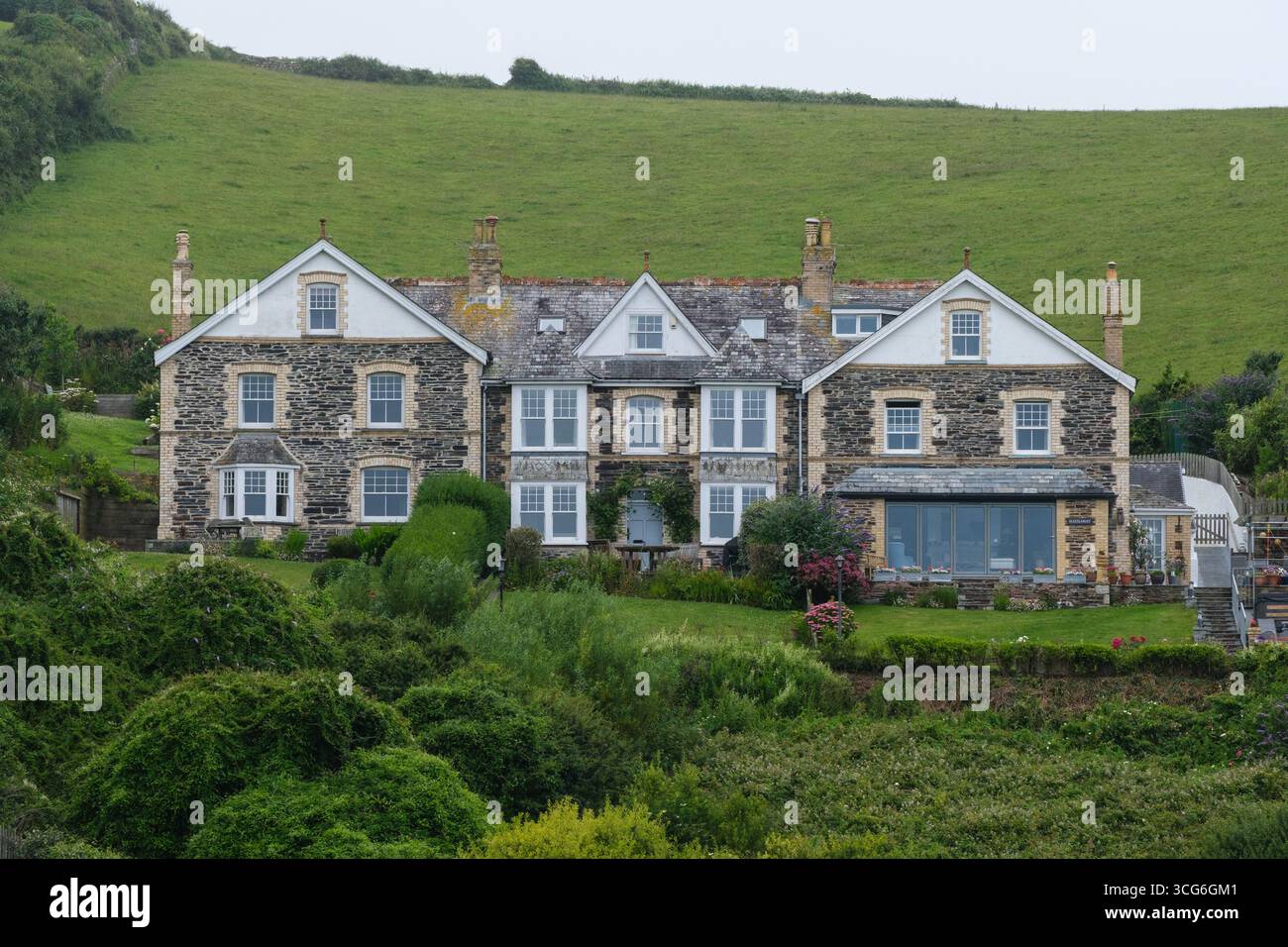 Port Isaac, Cornwall, England, U.K. Stone House. Stock Photo