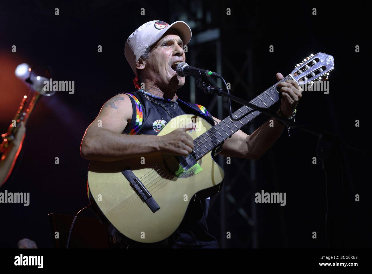 In the photo Manu Chao enchanted the audience of Bagheria Stock Photo