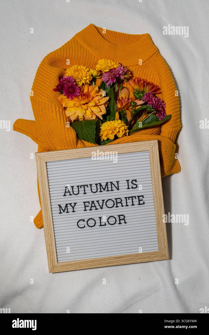 Autumn favorite color message on hi-res stock photography and images ...