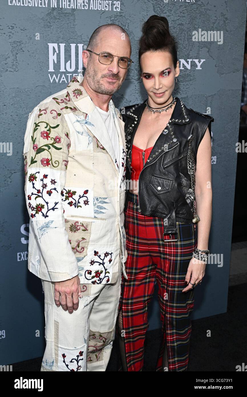 Darren Aronofsky, left, and Alice Lloyd George attend the premiere of ...