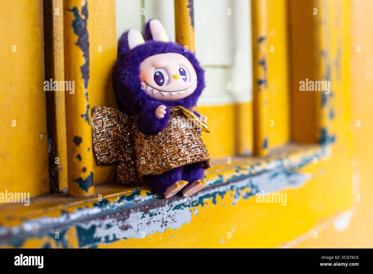 purple labubu gold dress Fortune Wings Purple Labubu 160cm main image 0