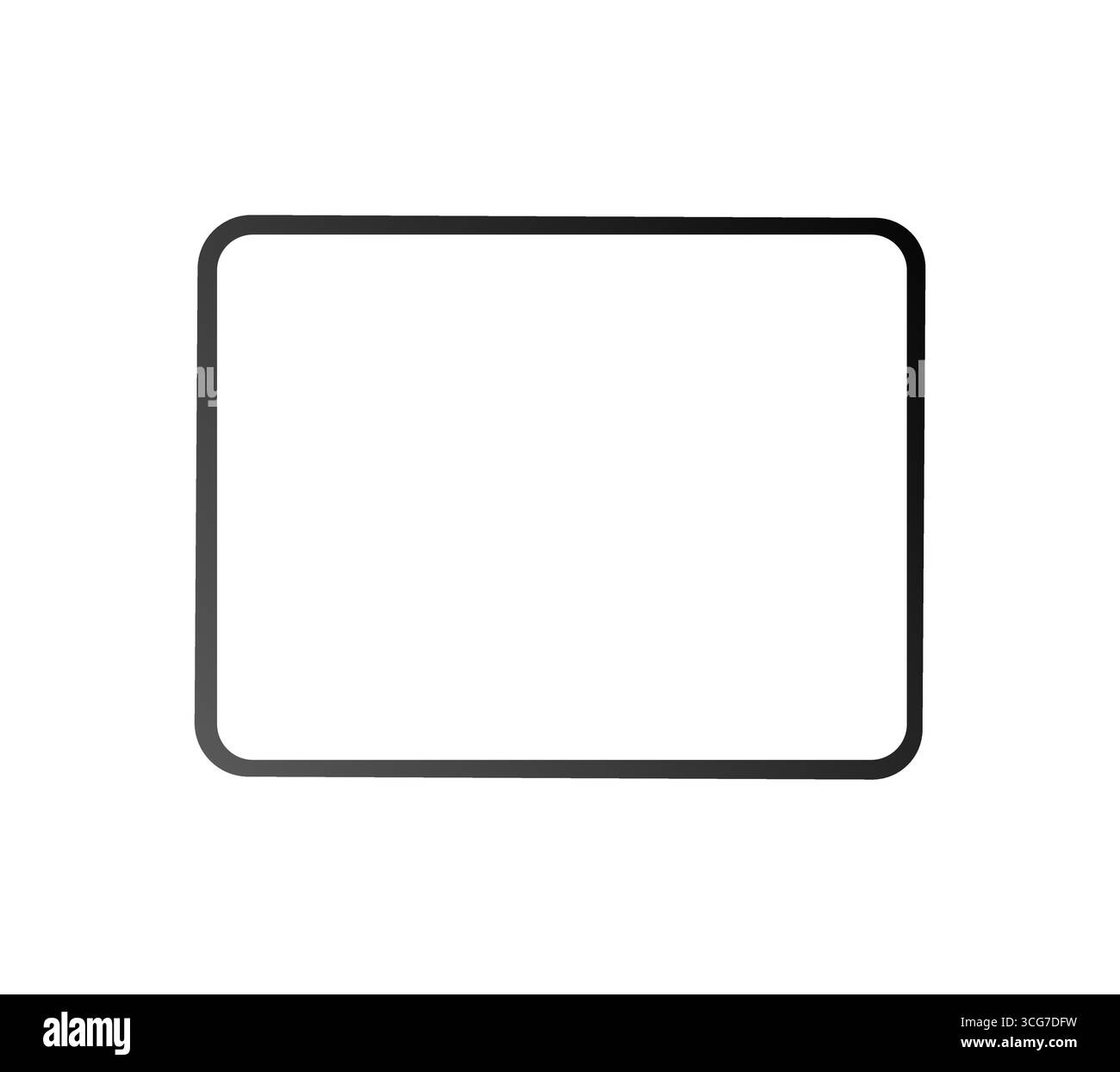 Realistic tablet lying horizontally on white background blank vector mockup for app presentation web interface display and digital design showcase Stock Vector