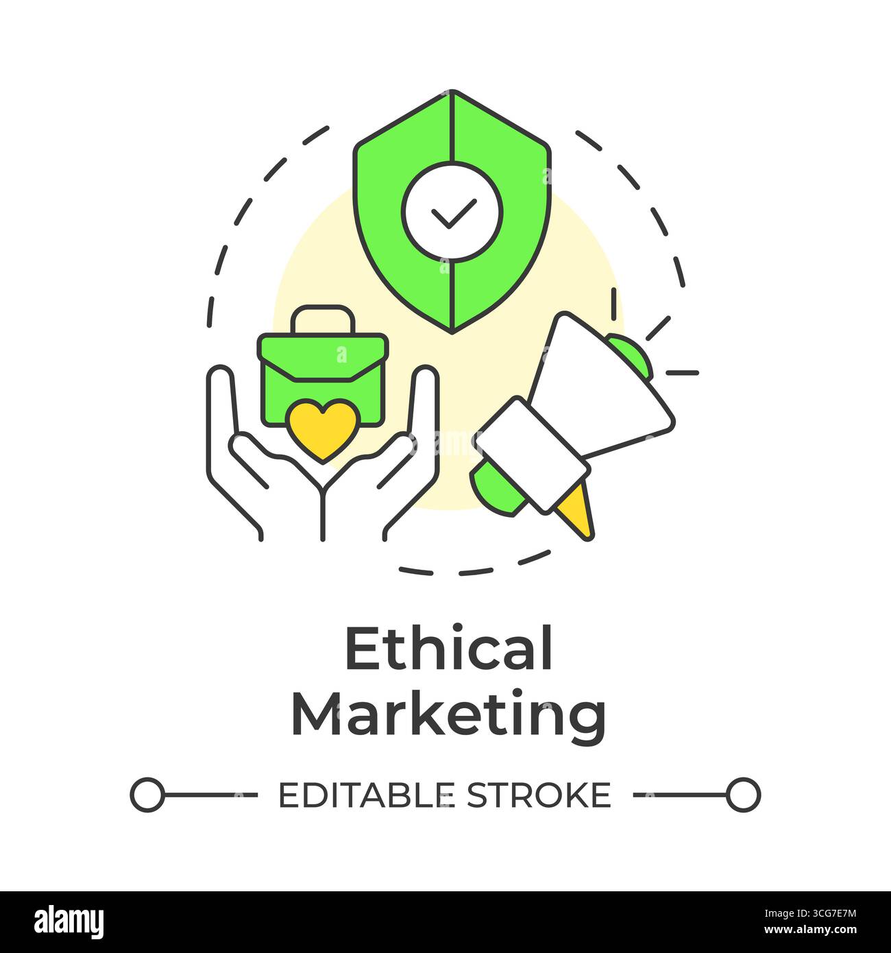Ethical marketing multi color concept icon Stock Vector