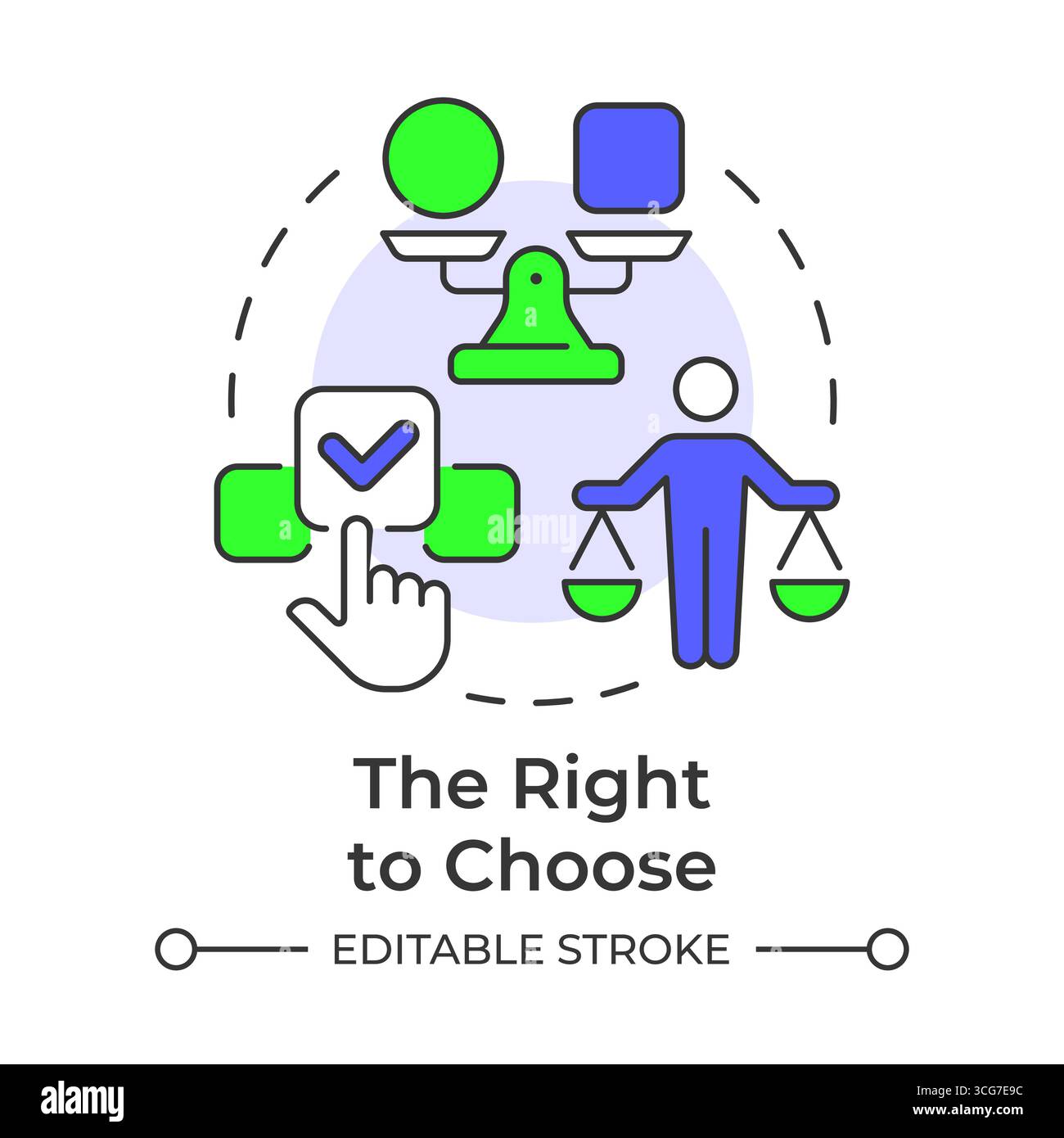 Right to choose multi color concept icon Stock Vector