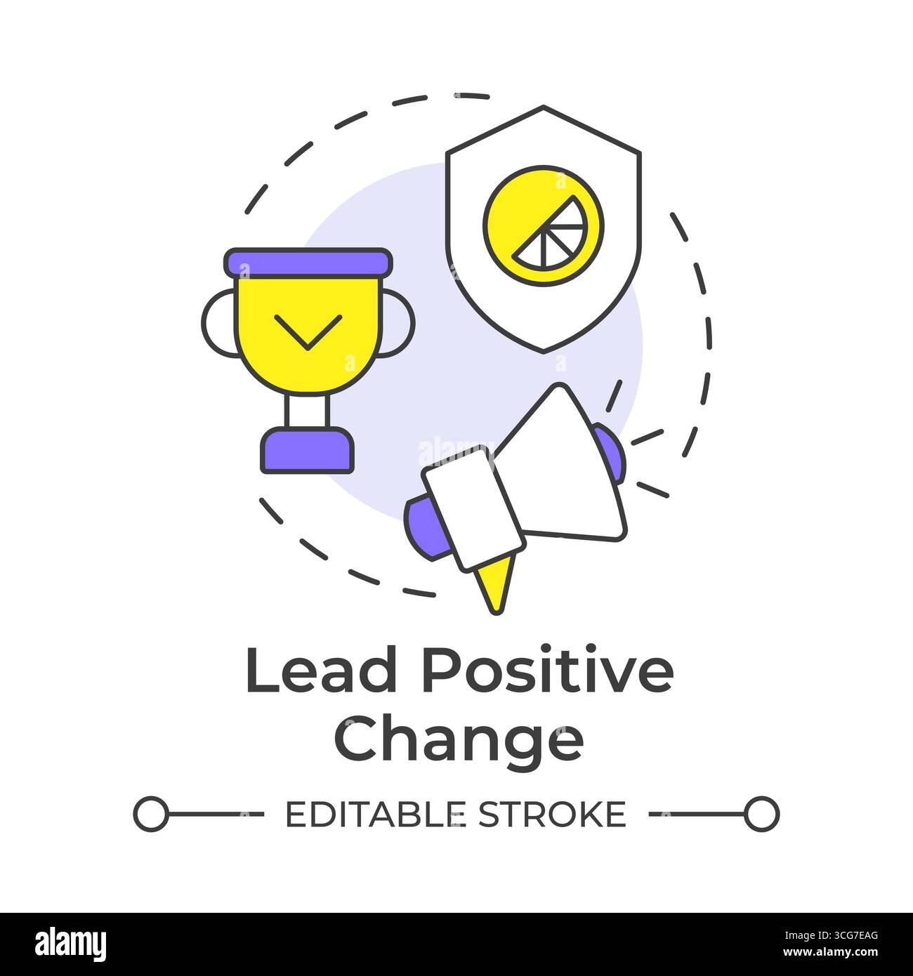Lead positive change multi color concept ico Stock Vector