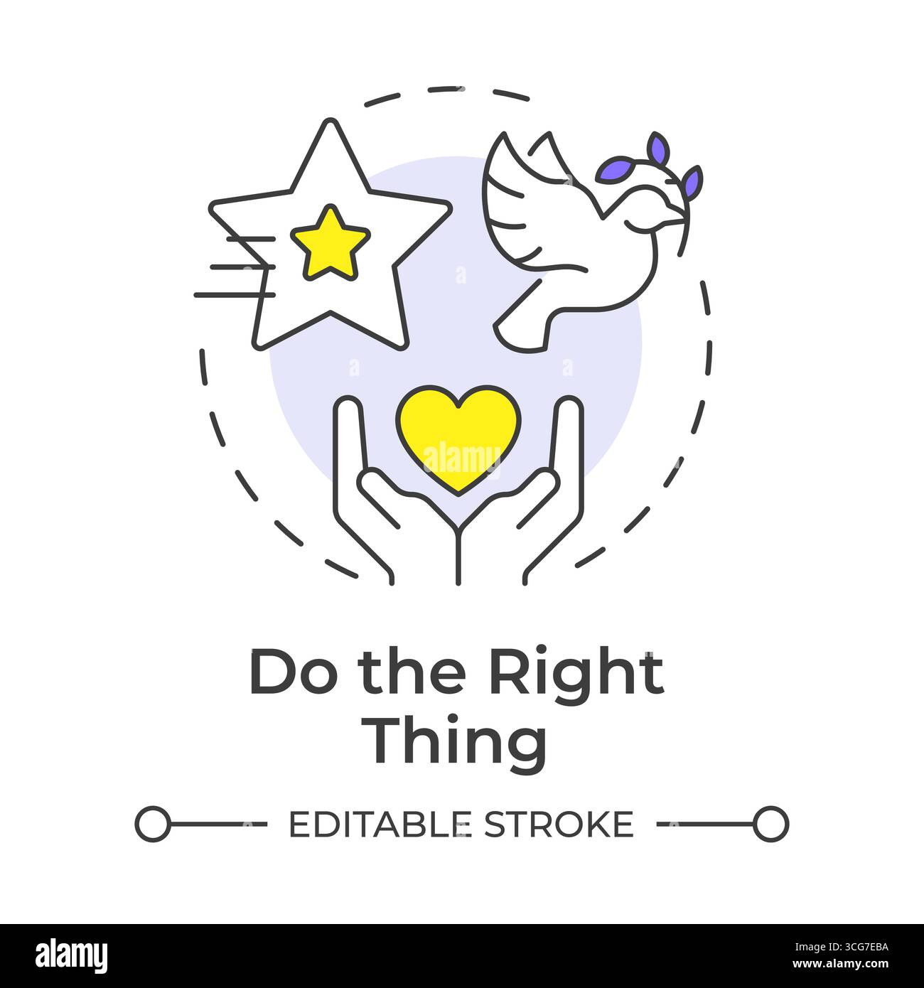 Do right thing multi color concept icon Stock Vector
