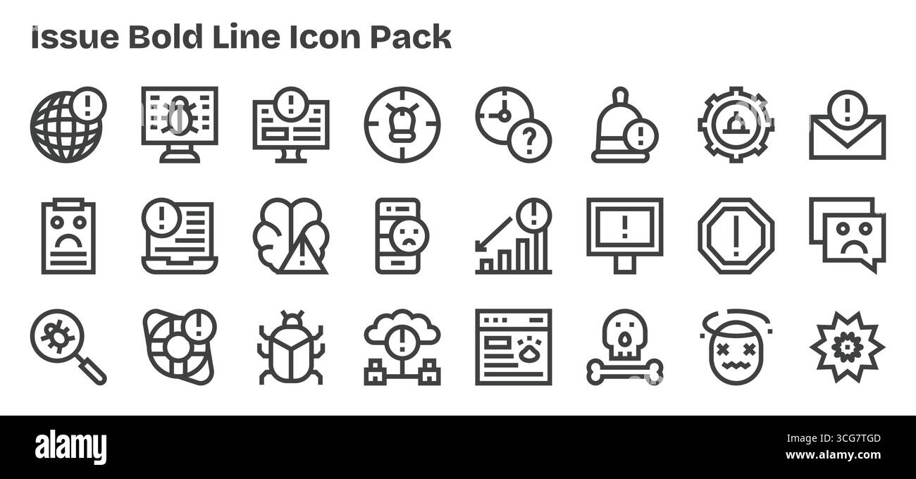 This Issue icon pack includes 24 Bold Outline vectors, perfect for ...
