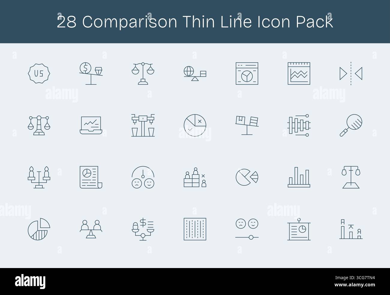 Professionally designed 28 icons in Thin Line style, capturing the ...