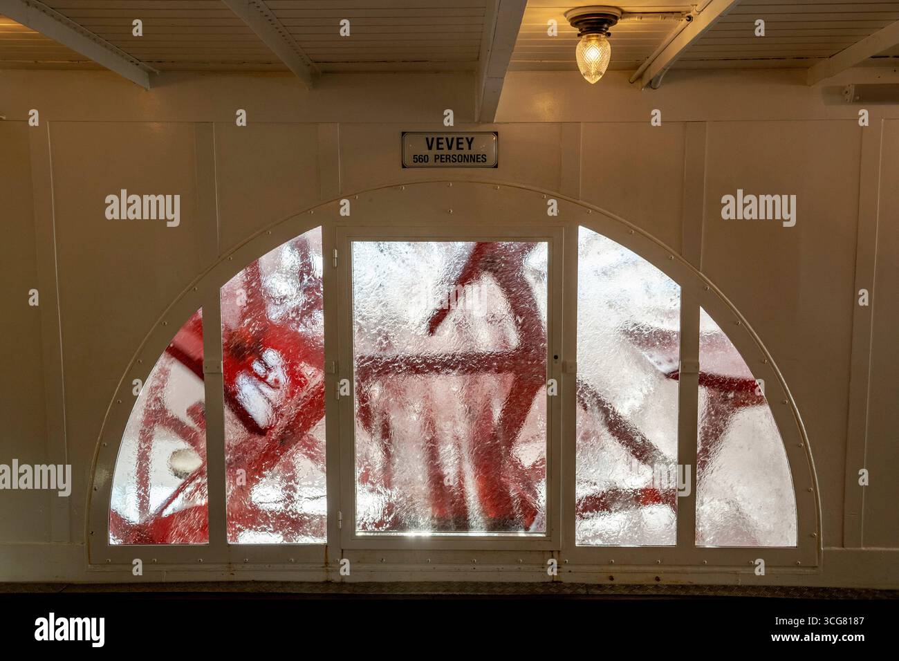 Suisse, Schweiz, Switzerland, Lac Léman, Genfer See, Geneva Lake, bateau, Schiff, boat, CGN, Vevey, Belle Epoque, roue à aubes, Schaufelrad, paddle wh Stock Photo