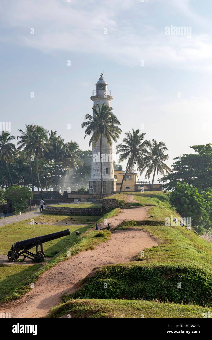 Sri Lanka, Southern Province, Sud, Süd, South, ville, Staadt, city, town, Galle, UNESCO, phare, Leuchtturm, light house, palmier, Palme, palm, palmier Stock Photo