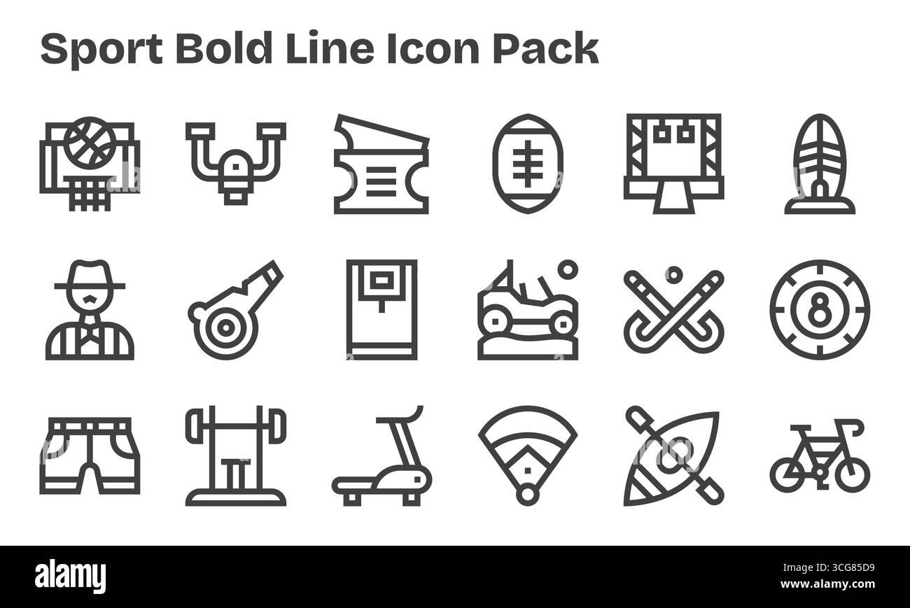 Vector pack with 18 Bold Line icons inspired by Sport, ideal for ...