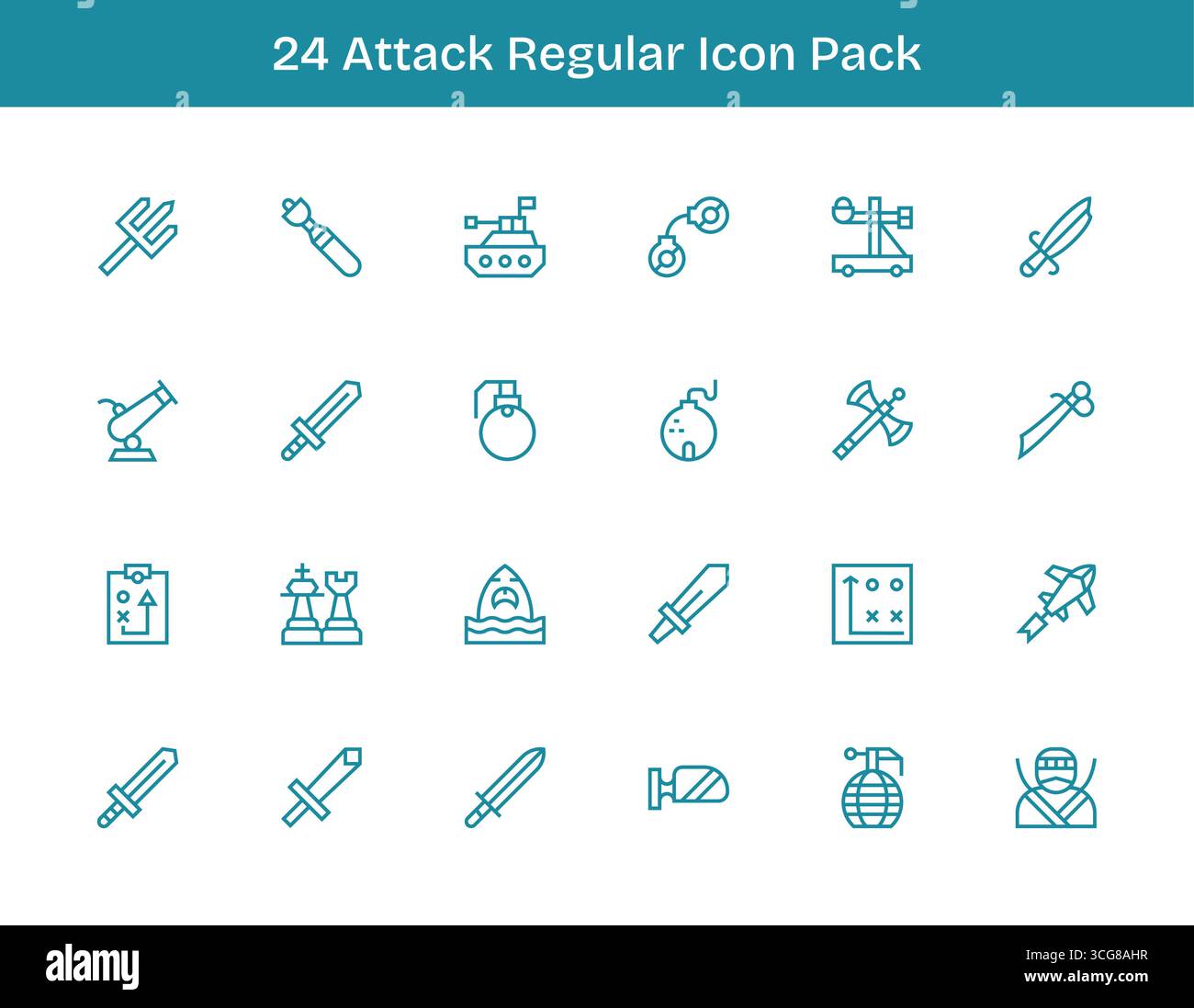 Explore 24 Regular Outline-style vector icons inspired by Attack ...