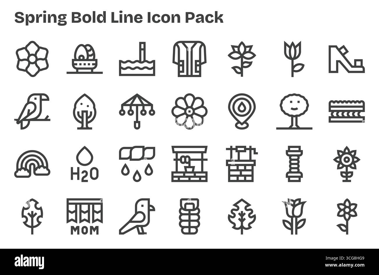 Professionally designed 28 icons in Extra Bold Line style, capturing ...