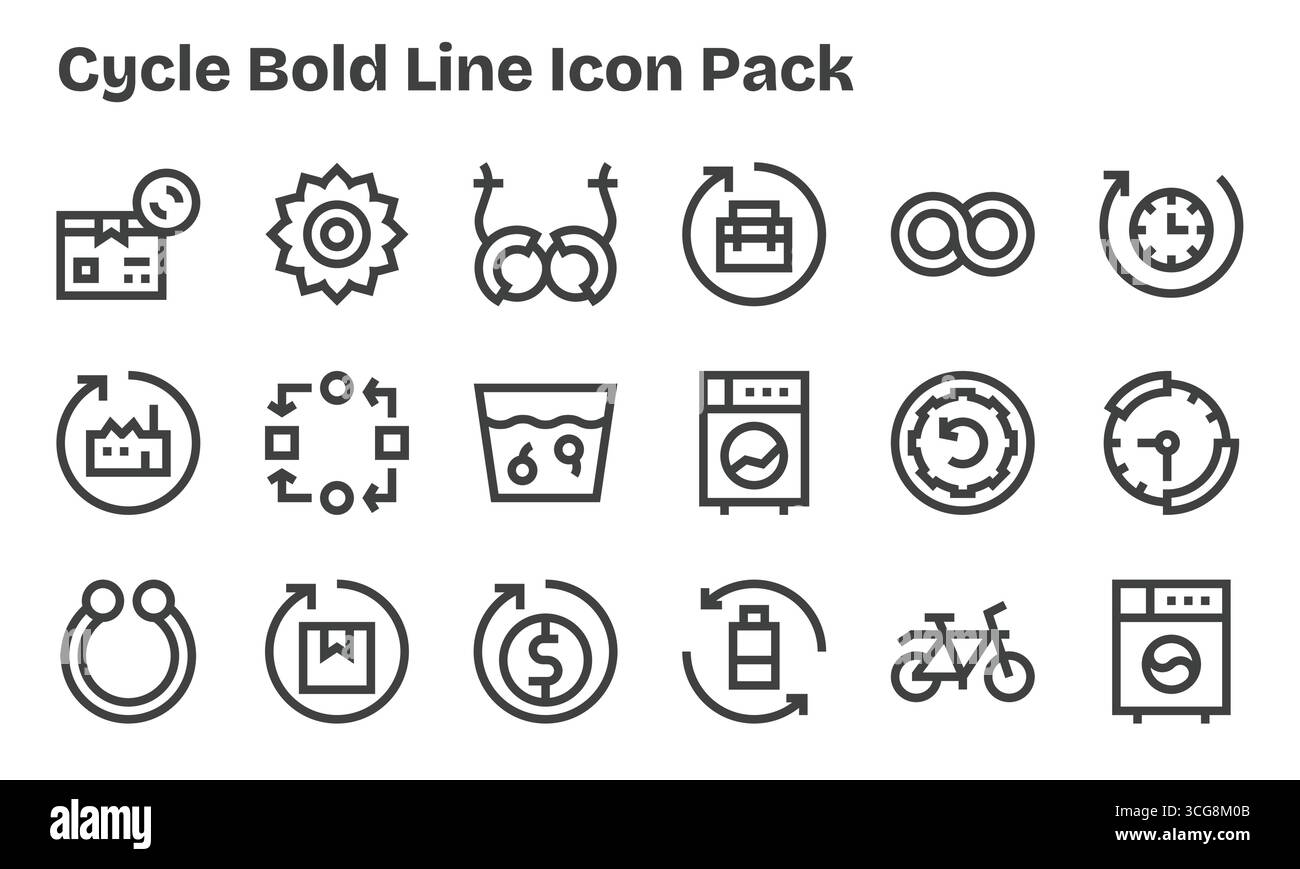 Professionally designed 18 icons in Bold Line style, capturing the ...