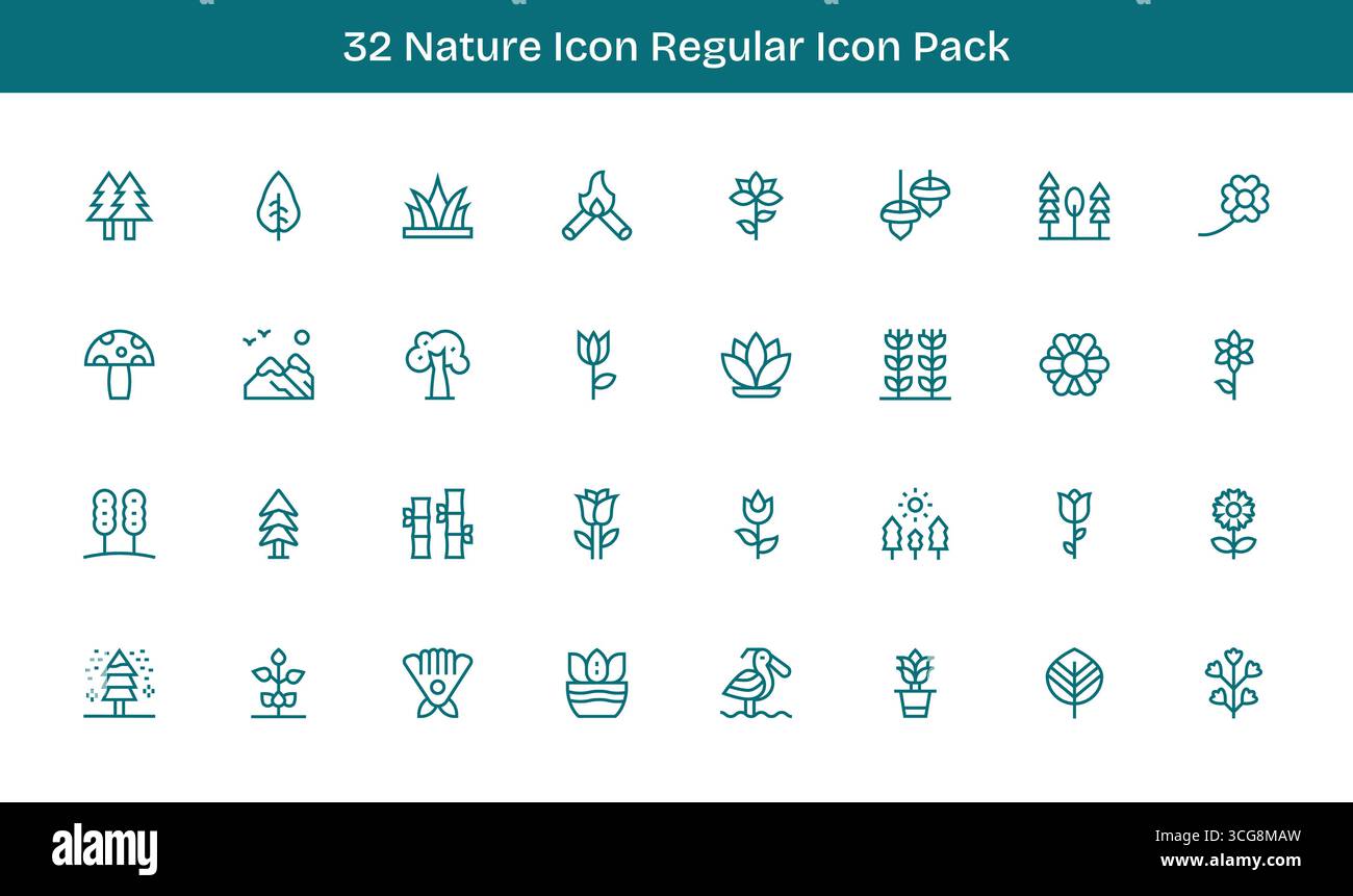 Explore 32 Regular Line-style vector icons inspired by Nature Icon ...