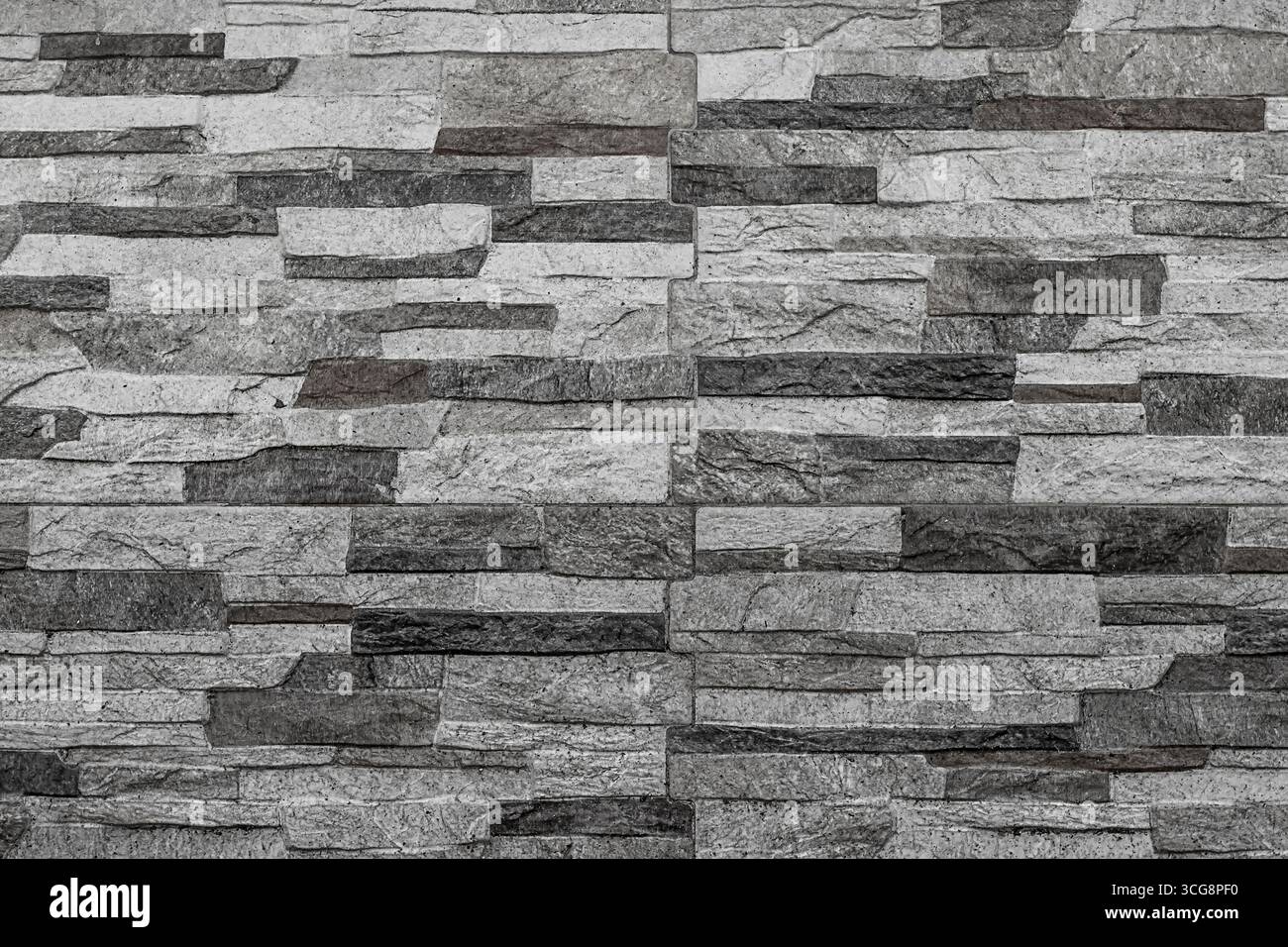Artificial stone texture background, pattern of decorative slate stone wall surface Stock Photo