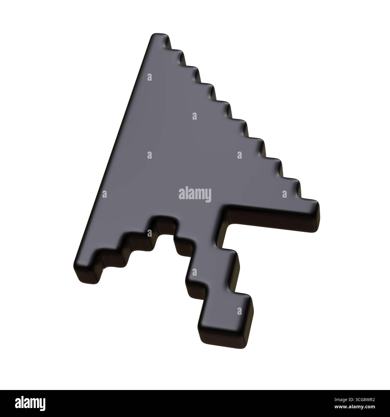 Mouse cursor pixel arrow isolated on white, Computer click pointer icon ...