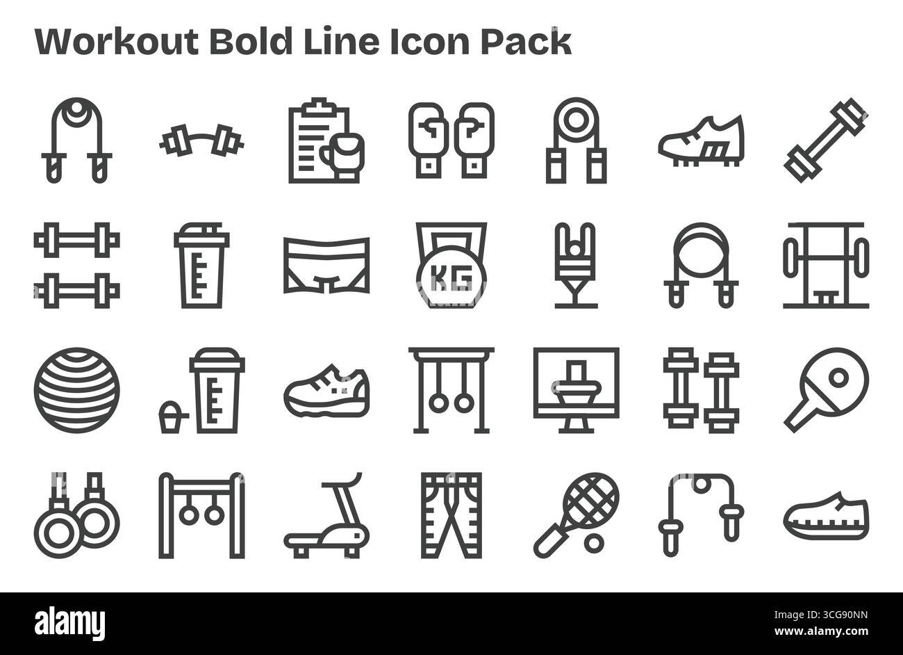 Professionally designed 28 icons in Extra Bold Line style, capturing ...