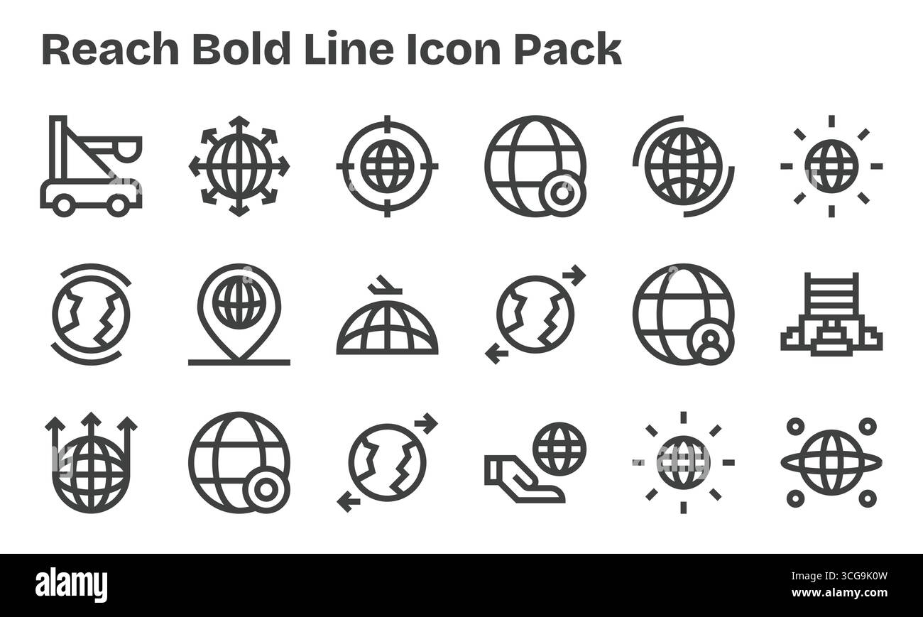 A dynamic set of 18 icons in Bold Line style, tailored for Reach and ...