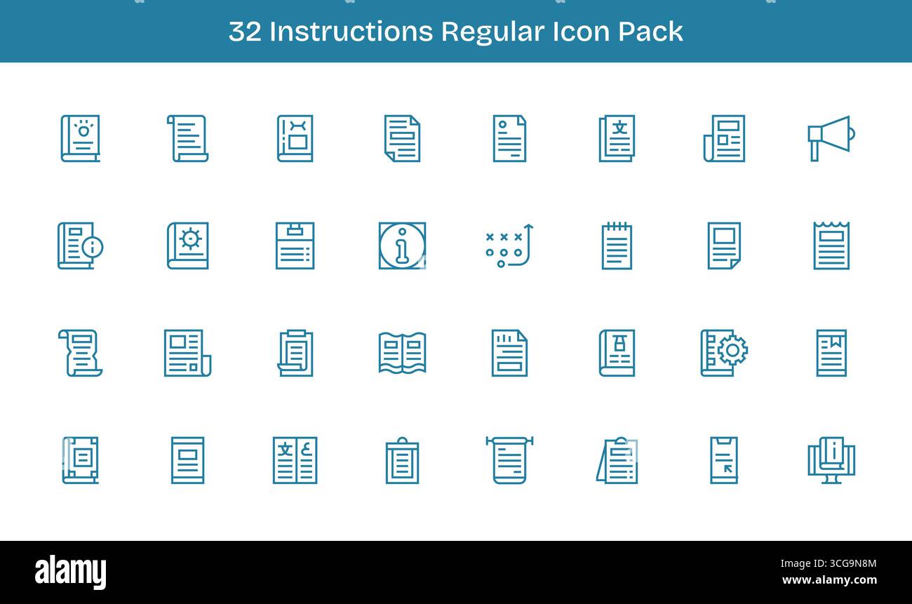 Professionally designed 32 icons in Regular Line style, capturing the ...
