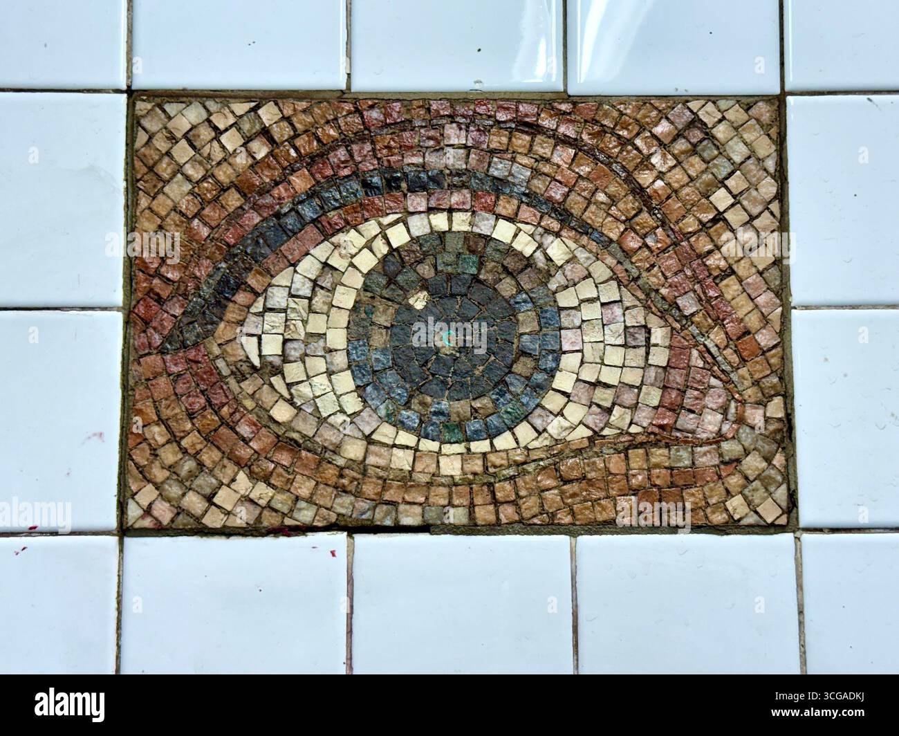 Original Mosaic Murals from the Chambers Street Subway Station in Lower Manhattan - Smartphone Captured Stock Image