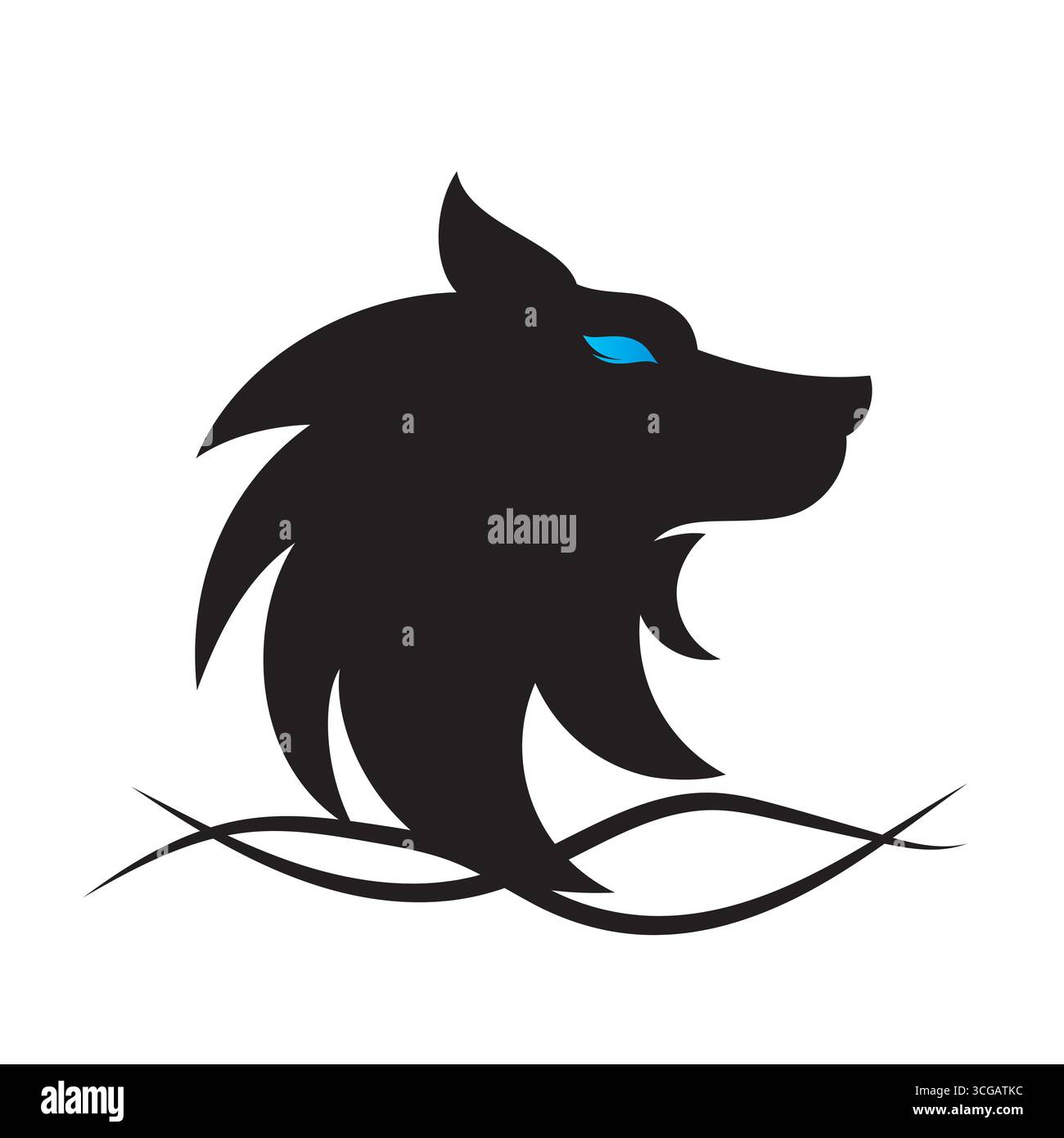 wolf vintage logo design vector symbol graphic Stock Vector
