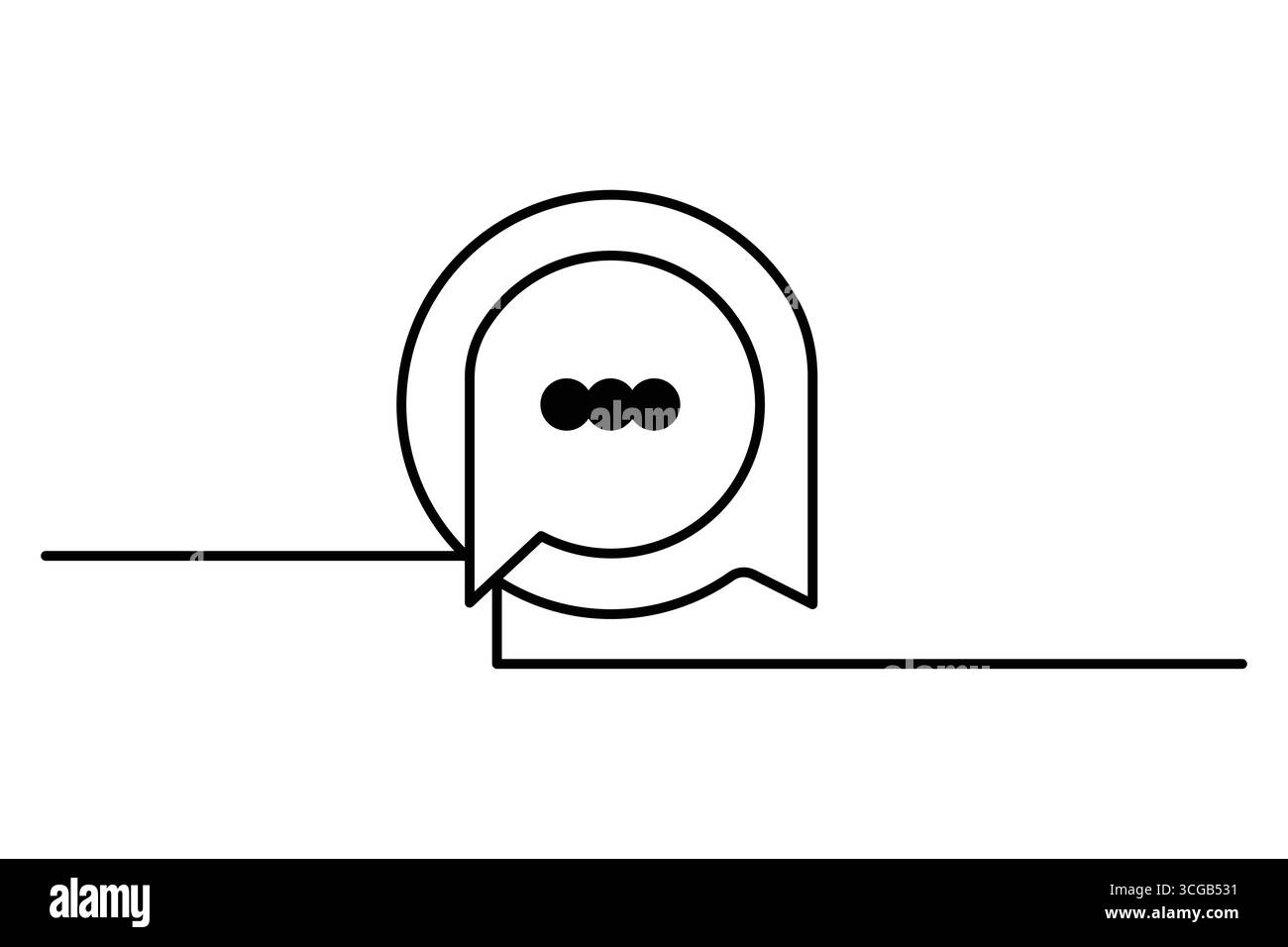 Speech Continuous Single line art Bubble Speech vector white background and minimalist style isolate outline vector icon Stock Vector