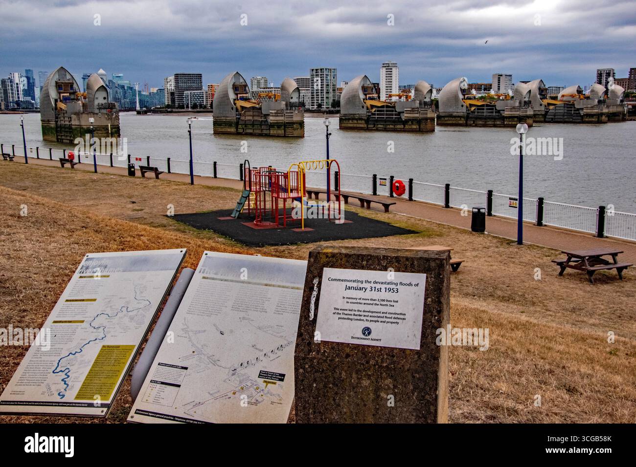 The Thames Barrier, London, England Stock Photo