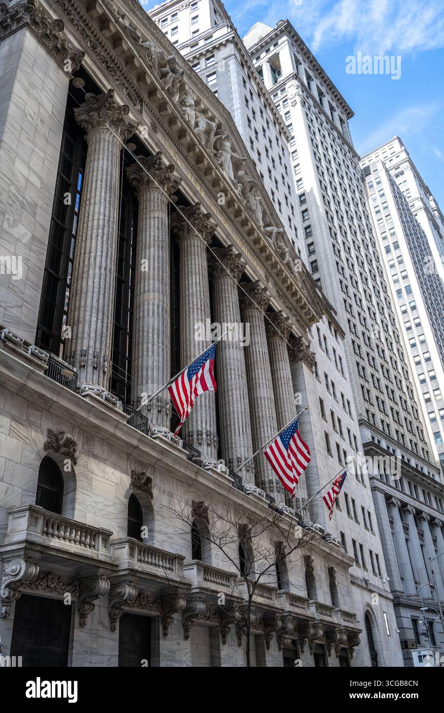 NY Stock Exchange buildling on Wall Street in NYC Stock Photo