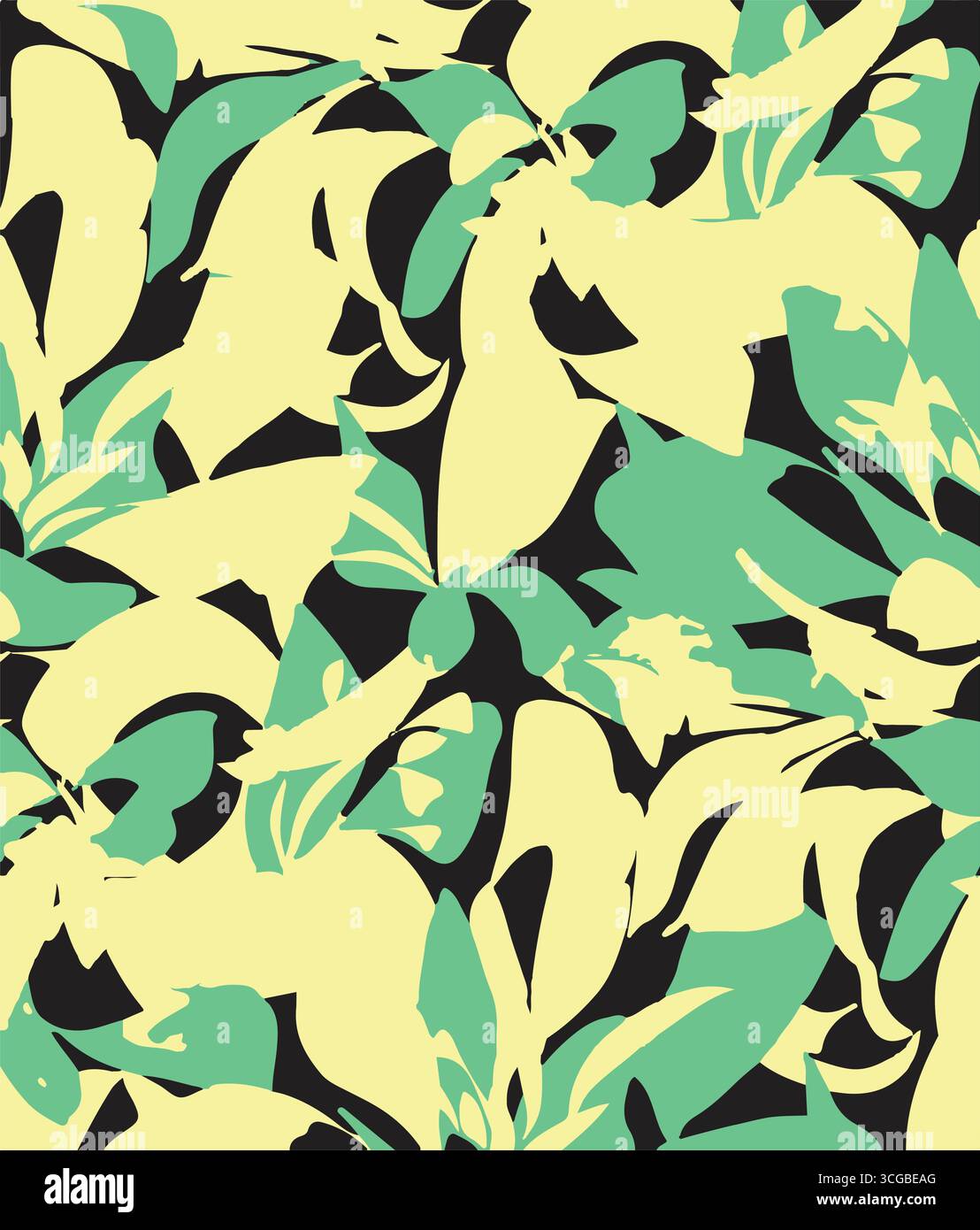 Exotic hand drawn flowers, seamless patterns with floral for fabric, textiles, clothing, wrapping paper, cover, banner, home decor, abstract backgroun Stock Vector