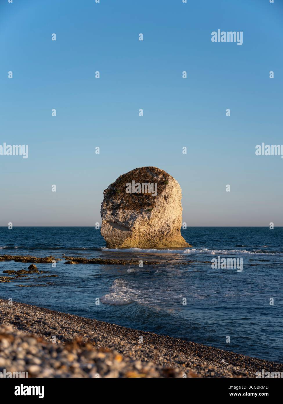 The sea stack at Freshwater Bay on the south west coast of the Isle of ...