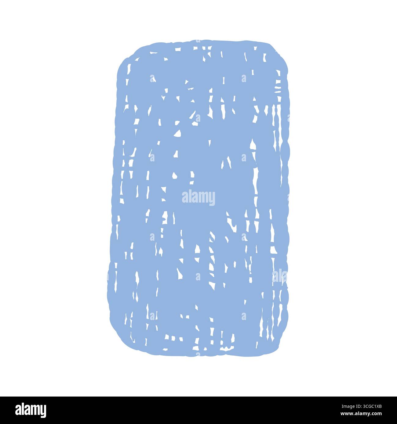 Minimal blue abstract rectangle with hand drawn texture on isolated white background vector illustration Stock Vector