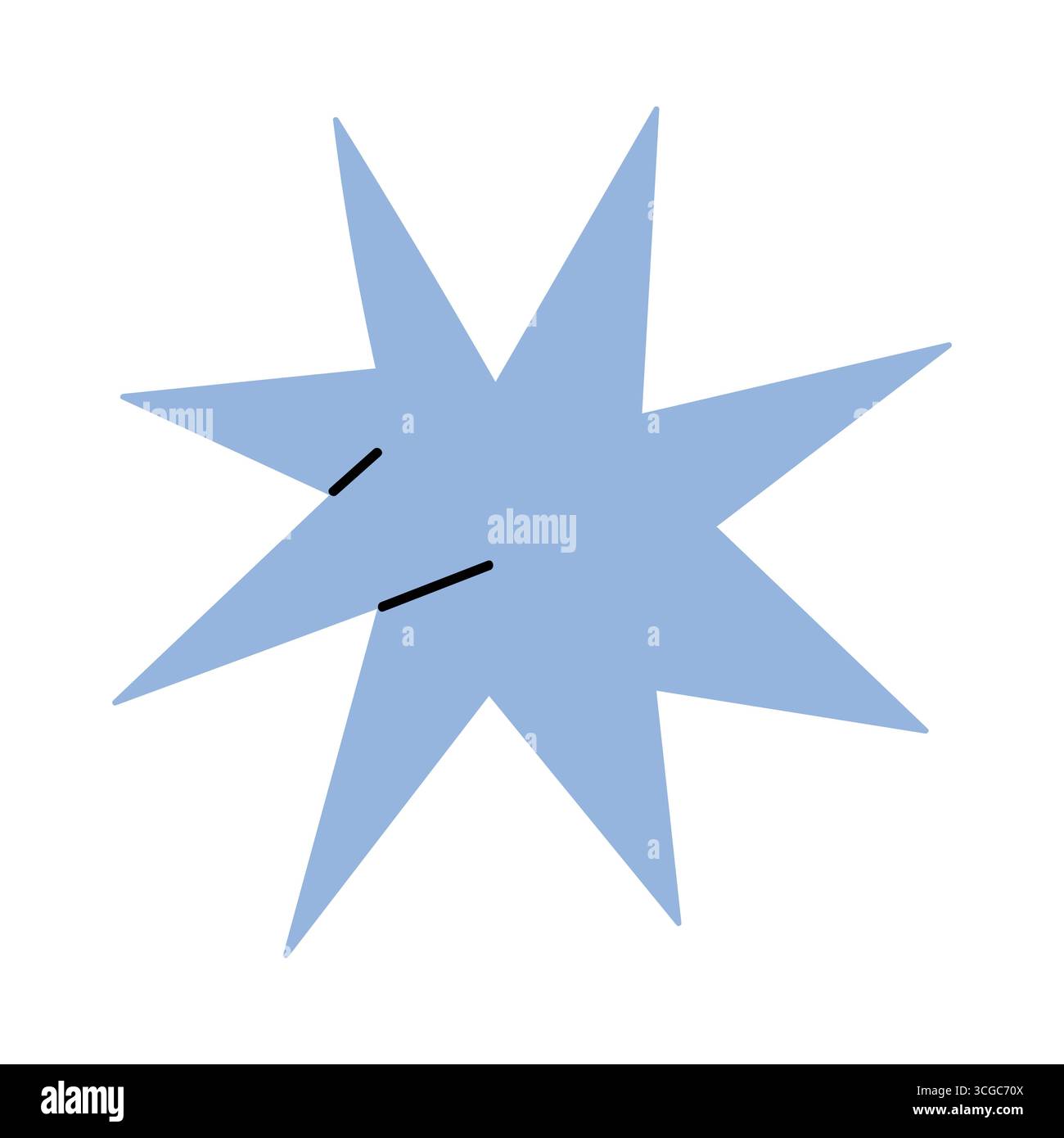 Minimal blue star with sharp points on isolated white background vector illustration Stock Vector